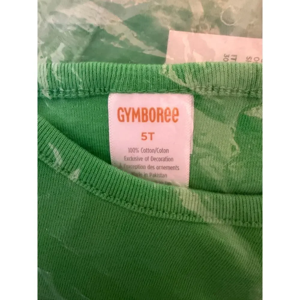 NWT Gymboree Green W/Embroidered Rainbow Top & Shamrock Hair Clips